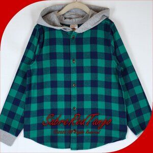 NWT Hanna Andersson Hooded Flannel Jacket Fall Plaid 120 6 7